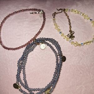 Multi-Color Bracelet Set Yellow Pale Blue Pink